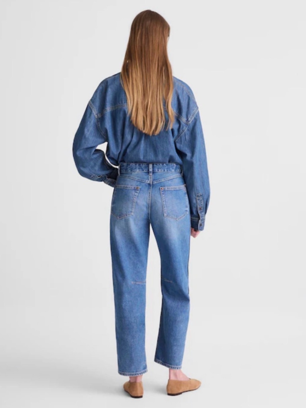 Madewell Medium Blue Denim darted barrel jeans - Picture 2 of 10